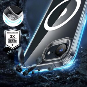 ESR Classic HaloLock MagSafe Hybrid Rear Tough Case for Apple iPhone 16e - Clear/White