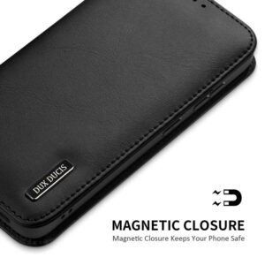 DUX DUCIS Real Leather Flip RFID Wallet Case for Samsung Galaxy S25+ (Plus) - Black