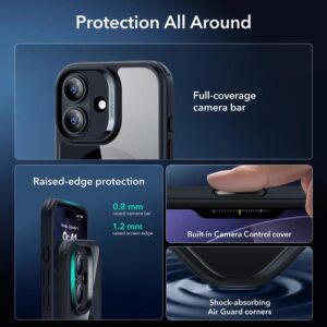 ESR Classic Hybrid Magsafe Tough Rear Case & Tempered Glass Screen Protector for Apple iPhone 17 - Clear/Black