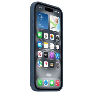 Official Apple Silicone Magsafe Rear Case Cover for iPhone 16 - Denim