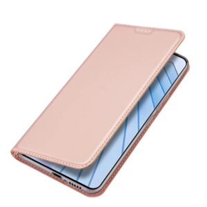 DUX DUCIS Skin Pro Faux Leather Wallet Flip Case for Xiaomi Redmi Note 14 5G - Rose Gold