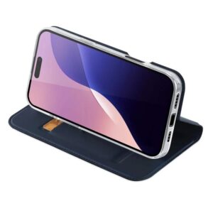 DUX DUCIS Skin Pro Faux Leather Wallet Flip Case for Apple iPhone 16 Pro - Blue