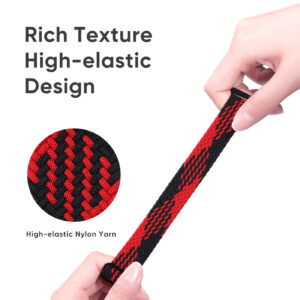 DUX DUCIS Nylon Strap for Apple Watch 1 2 3 4 5 6 7 SE (42MM/44MM/45MM) - Red/Black