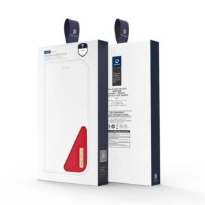 DUX DUCIS Genuine Real Leather Flip RFID Wallet Case for Apple iPhone 16 Plus - Red