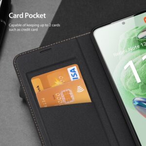 DUX DUCIS Skin X2 Tough Rugged Flip Wallet Case for Xiaomi Redmi Note 12 5G / Poco X5 5G - Black