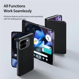 Dux Ducis Bril Leather Wallet Flip Case for Google Pixel 9 Pro Fold - Black