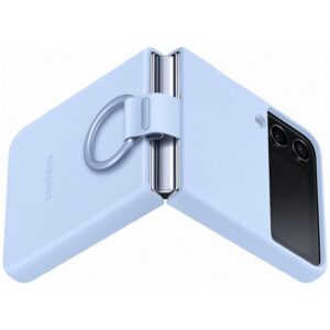 Official Silicone Case Cover with Ring for Samsung Galaxy Z Flip4 5G - Artic Blue