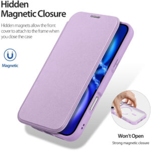 DUX DUCIS Skin X Pro MagSafe Flip Wallet Case for Apple iPhone 17 Pro Max - Purple