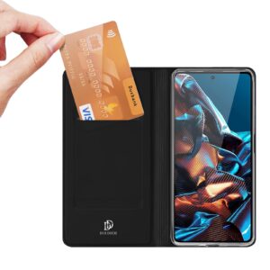 DUX DUCIS Skin Pro Faux Leather Wallet Flip Case for Xiaomi Poco X5 Pro 5G - Black