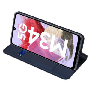 DUX DUCIS Skin Pro Faux Leather Wallet Flip Case for Samsung Galaxy M34 5G - Blue