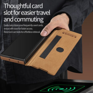 Nillkin Qin Pro Leather Lens Protector Case for Samsung Galaxy Z Fold6 5G - Brown