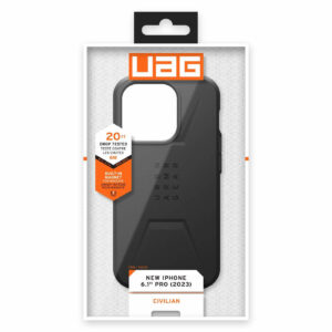 Urban Armor Gear (UAG) Civilian MagSafe Tough Case for iPhone 15 Pro - Black