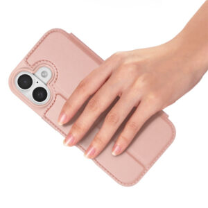 DUX DUCIS Skin Pro Faux Leather Wallet Flip Case for Apple iPhone 17 - Rose Gold
