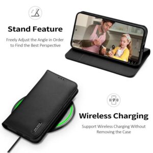 DUX DUCIS Real Leather Flip RFID Wallet Case for Samsung Galaxy S25 - Black