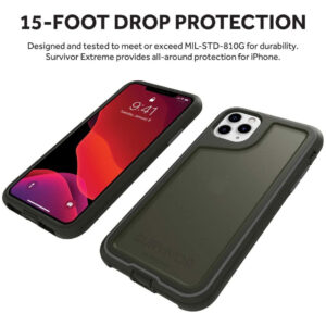 Griffin Survivor Extreme 360 Rugged Case for Apple iPhone 11 Pro Max, Black / Grey