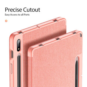 DUX DUCIS Premium Smart Case Cover w Pencil Holder for Samsung Galaxy Tab S7, Pink