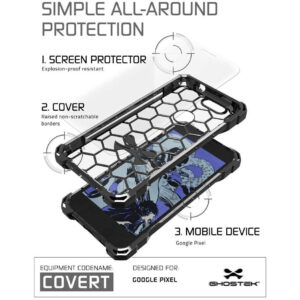 Ghostek COVERT Tough Rugged Rear Case Cover for Google Pixel - Grey