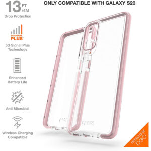 Gear4 Hackney 5G D30 Impact Tough Case Cover for Samsung Galaxy S20 - Rose Gold