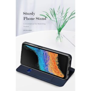 DUX DUCIS Skin Pro Faux Leather Wallet Flip Case for Samsung Galaxy Xcover 7 Pro - Blue