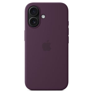 Official Apple Silicone Magsafe Rear Case Cover for iPhone 16 - Plum