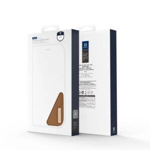 DUX DUCIS Real Leather Flip RFID Wallet Case for Apple iPhone 16e - Brown