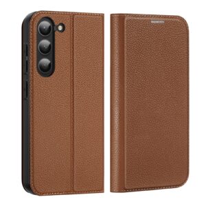 DUX DUCIS Skin X2 Tough Flip Wallet Stand Case for Samsung Galaxy S23+ (Plus) - Brown
