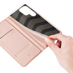 DUX DUCIS Skin Pro Faux Leather Wallet Flip Case for Samsung Galaxy S25 Ultra - Rose Gold