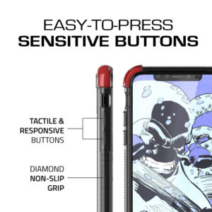 Ghostek Covert 2 Clear Protective Rear Case Cover for Apple iPhone X / Xs - Red