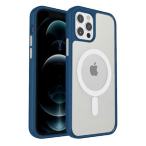Armoured™ Shield MagSafe Tough Case for iPhone 14 Pro Max - Blue (Grey Buttons)