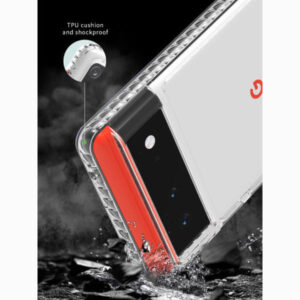 Armoured™ Shock Tough Rugged Case for Google Pixel 6 - Clear / Black Buttons