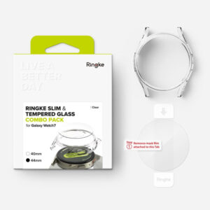 Ringke Slim Case & Tempered Glass Protector Bundle for Galaxy Watch 7 44mm - Clear