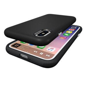 Fuse™ Matte Tough Textured Hybrid Rear Case Cover for Apple iPhone X / Xs - Black