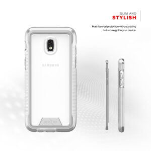 Zizo ION Series Hybrid Tough Case for Samsung Galaxy J7 2018 - Silver / Clear
