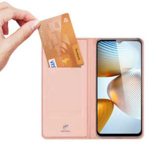 DUX DUCIS Skin Pro Faux Leather Wallet Flip Case for Xiaomi Poco M4 5G - Rose Gold