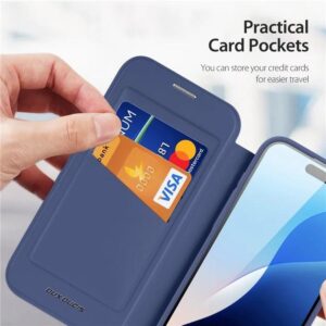 DUX DUCIS Skin X Pro MagSafe Standing Flip Wallet Case for Apple iPhone 16 Pro Max - Blue