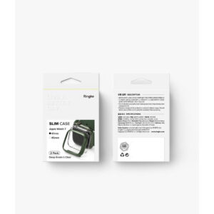 Ringke Slim Case Cover 2-pack for Apple Watch 7 (41mm)  - Clear & Deep Green