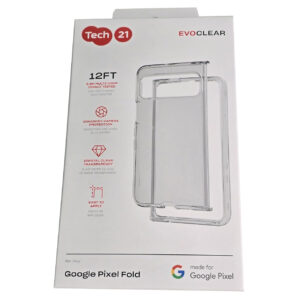 Tech21 EvoClear Tough Rear Case Cover for Google Pixel Fold - Transparent