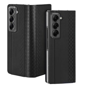 DUX DUCIS Venice Leather Patterned Case Cover for Samsung Galaxy Z Fold SE / W25 - Black