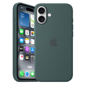 Official Apple Silicone Magsafe Rear Case Cover for iPhone 16 Plus - Lake Green