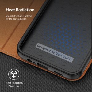 DUX DUCIS Skin X2 Tough Rugged Flip Wallet Case for Samsung Galaxy A14 4G / 5G - Brown