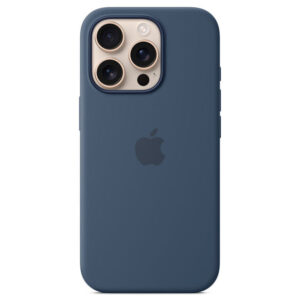 Official Apple Silicone Magsafe Rear Case Cover for iPhone 16 Pro - Denim