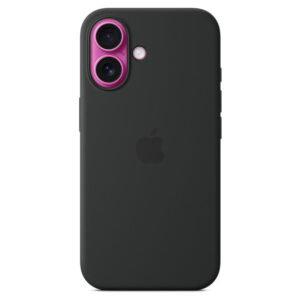 Official Apple Silicone Magsafe Rear Case Cover for iPhone 16 - Black