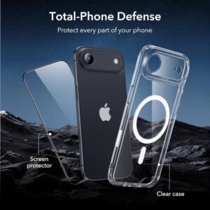 ESR Classic Hybrid Magsafe Tough Rear Case & Tempered Glass Screen Protector for Apple iPhone 17 Air - Clear