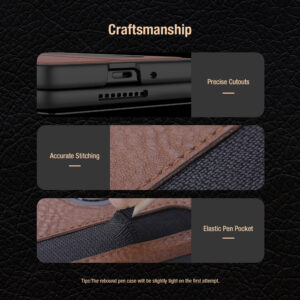 Nillkin Aoge Leather with Pen Holder Case for Samsung Galaxy Z Fold5 5G - Brown