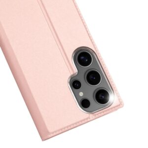 DUX DUCIS Skin Pro Faux Leather Wallet Flip Case for Samsung Galaxy S25 Ultra - Rose Gold