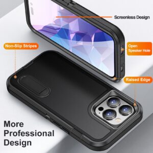 Armoured™ Defend 360 Tough Rugged Case for iPhone 14 Pro Max - Frosted Clear & Orange