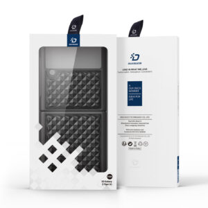 DUX DUCIS Venice Leather Patterned Case Cover for Samsung Galaxy Z Flip4 5G - Black