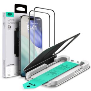 ESR 2-Pack Ultrafit Tempered Glass Screen Protector for Apple iPhone 17 Pro Max - Black Edge