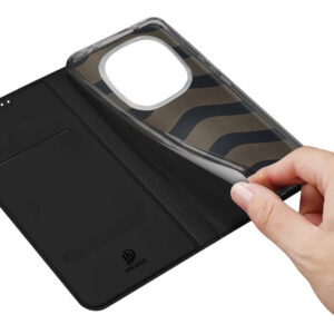 DUX DUCIS Skin Pro Faux Leather Wallet Flip Case for Xiaomi Redmi Note 14 Pro Plus 5G - Black