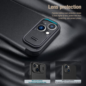 Nillkin Qin Pro Vegan Leather Lens Protector Case for iPhone 14 Plus - Exuberant Green